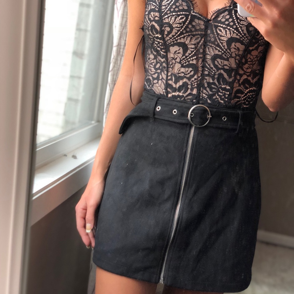 Suede skirt